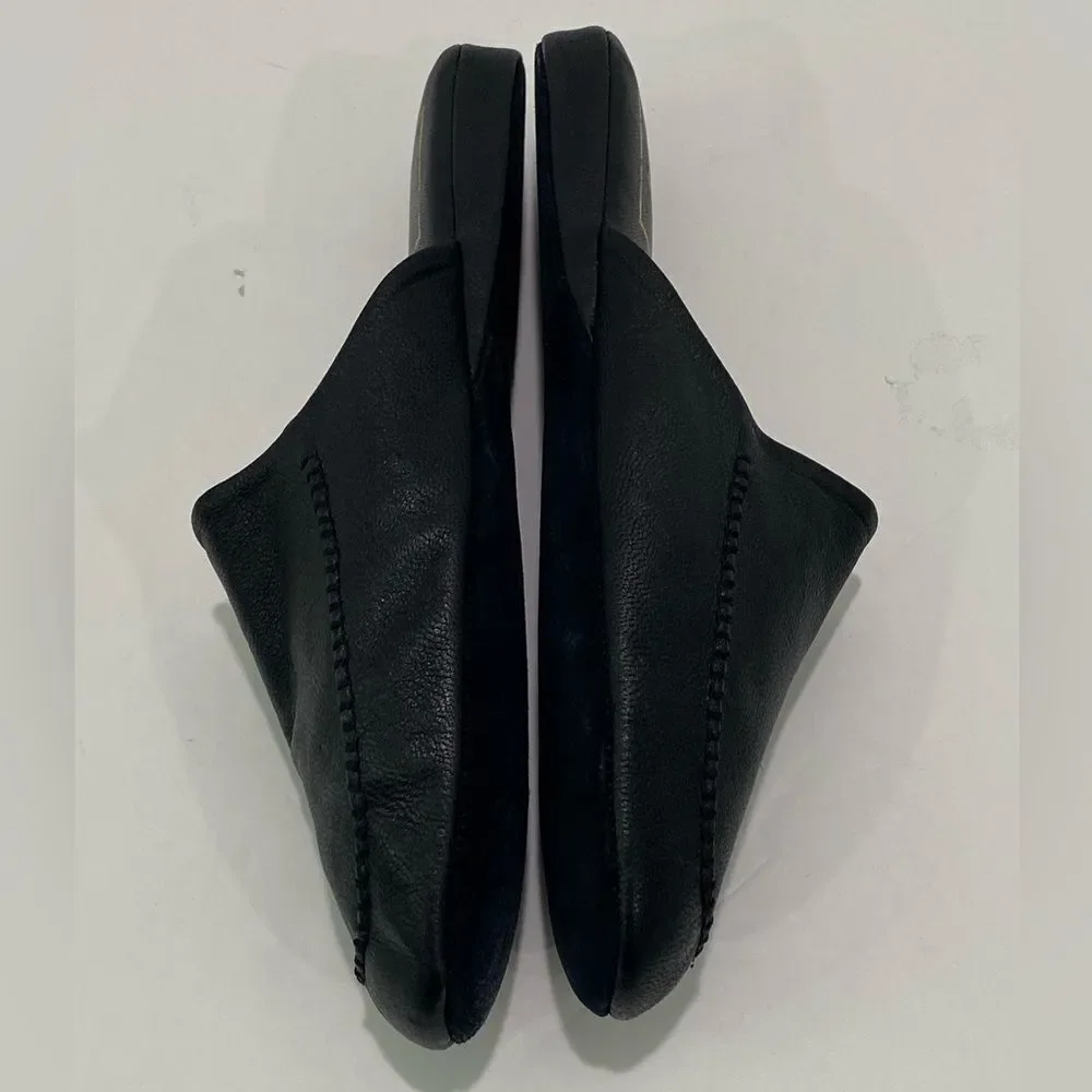John Weitz Hand Crafted All Leather Men’s Black Slipper Size 14